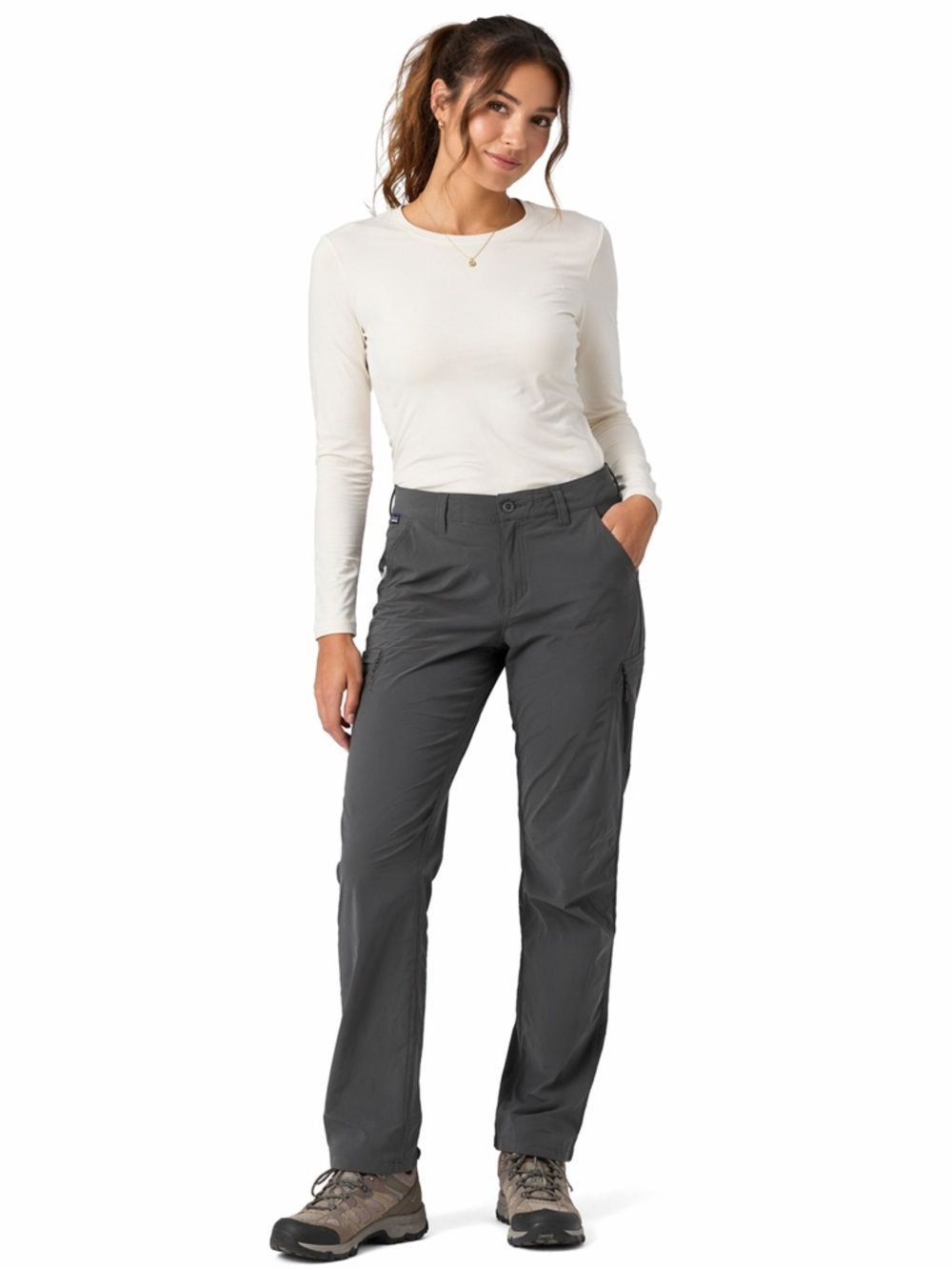 Patagonia Womens Quandary Pants Gray 6 Hiking Outdoor Stretch Trail Lightweight
